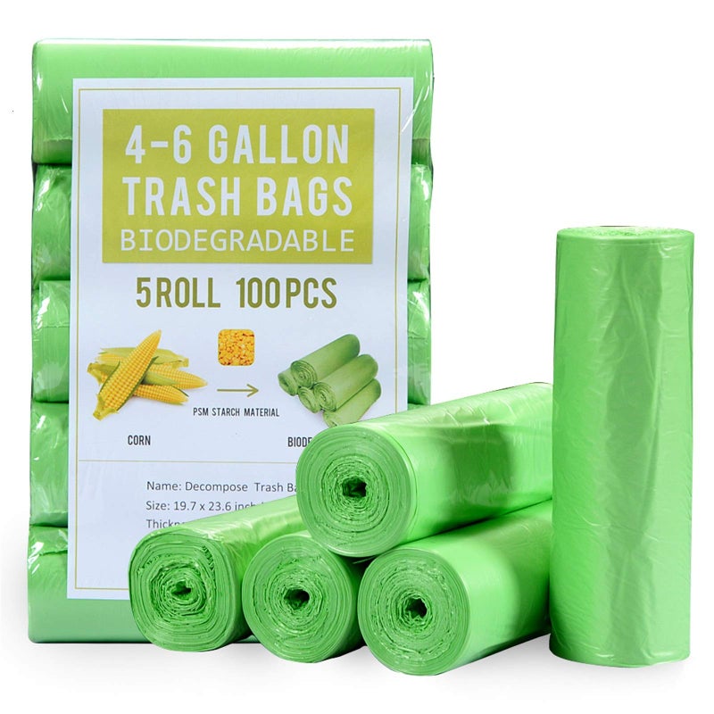 Jaoul Trash Bags 4 Gallon, Small Garbage Bags Strong Tear & Leak Resistant, Unscented Trash Bags for Kitchen, Bathroom, Office, Restroom, Car, Green, 100 Counts - Image 1